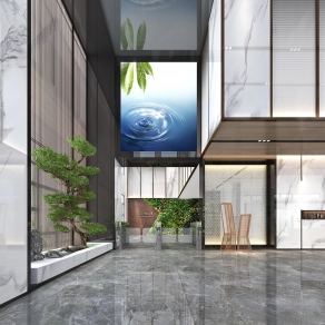 现代公司前台3D模型下载